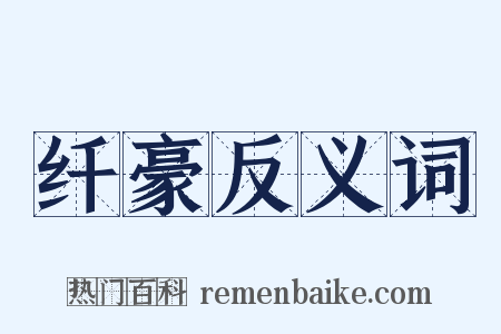 纤豪反义词是什么意思的图片